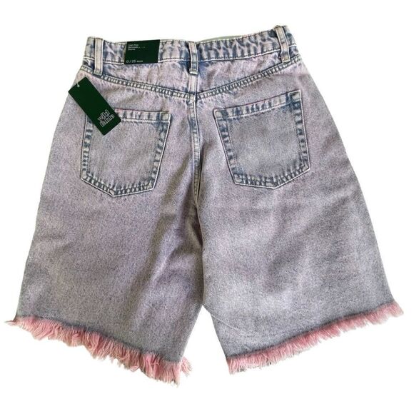 Wild Fable womens High Rise Bermuda Denim Acid Wash Pink Size 0 NWT - Picture 6 of 16